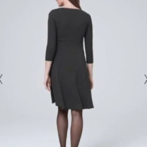 NWOT White House Black Market Embellished Fit-And-Flare Dress - Picture 2 of 5